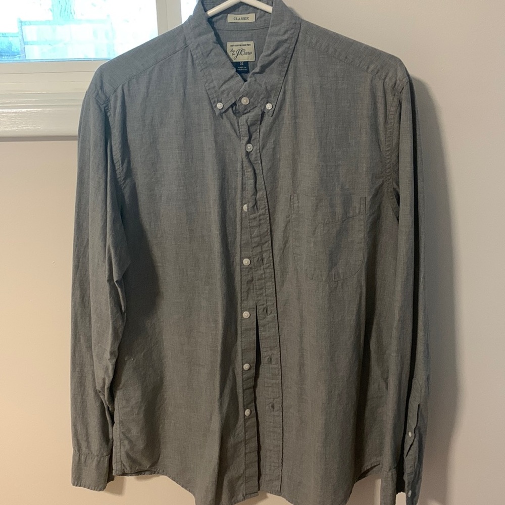 J. Crew, Mens Button Down, M, Light Gray